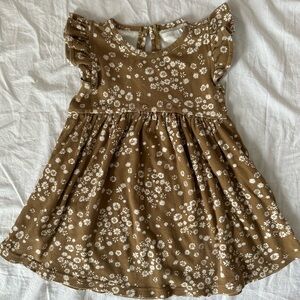 Jamie Kay Brown Floral Kids Dress -4Y